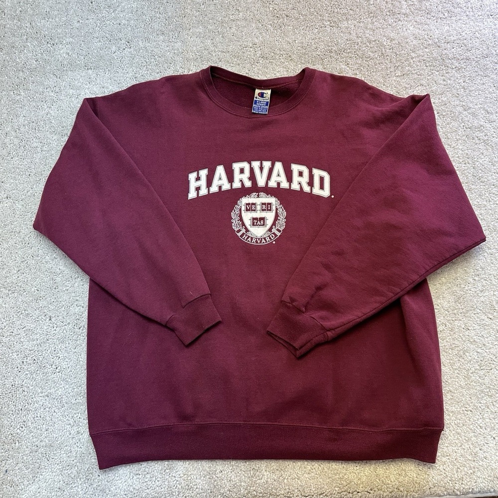 Vintage 90s Champion Harvard Business School Crimson Crewneck Sweatshirt XL